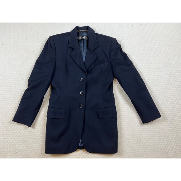 Escada Blazer 3 Button Jacket Single Breasted 90’s | Black  | Size Small 4 (est) - Picture 2 of 10
